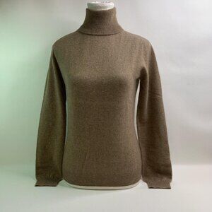 Gobi Luxe Brown Cashmere Turtleneck Sweater - Timeless Minimalist Knitwear